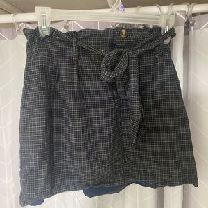 American Eagle Outfitters Navy Checkered A-Line Skirt